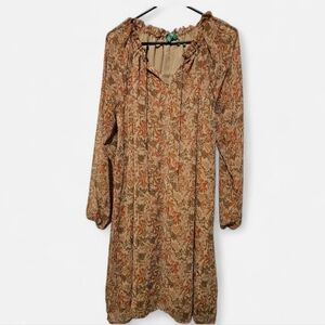 dip Earthy Tones Long Sleeve Dress
